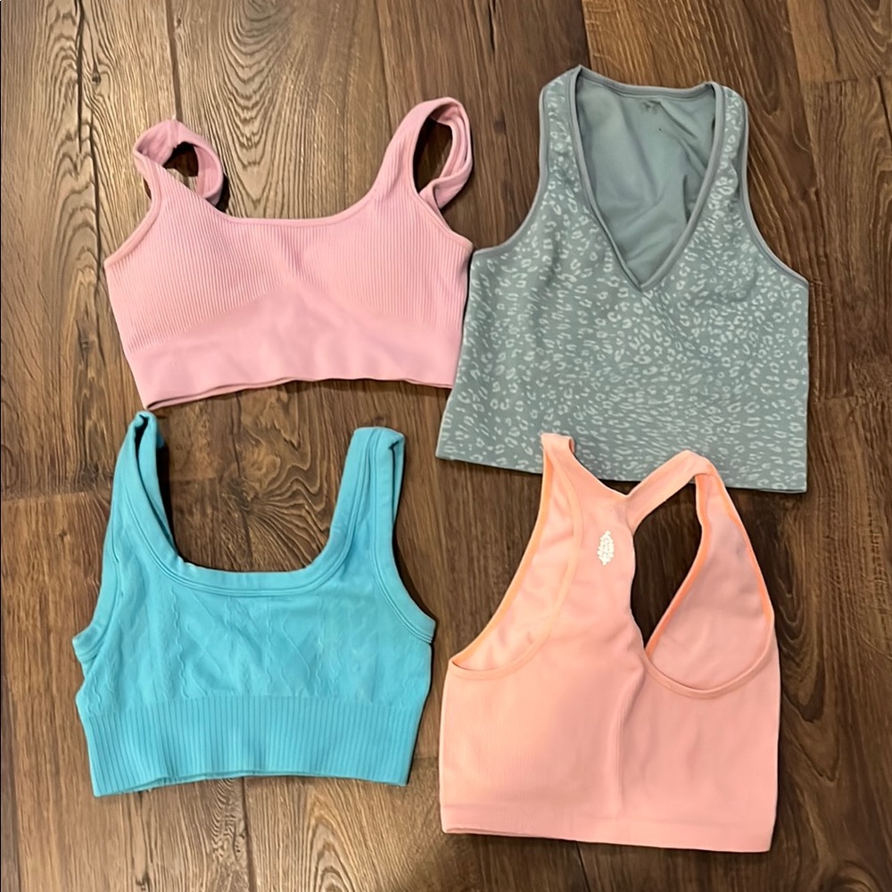 Set of Four Colorful Sports Bras